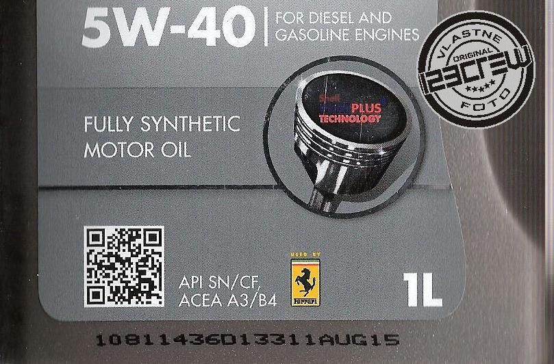 dátum výroby motorového oleja Shell Helix Ultra 5W-40