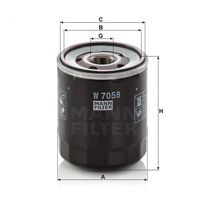 Olejový filter MANN FILTER W 7058